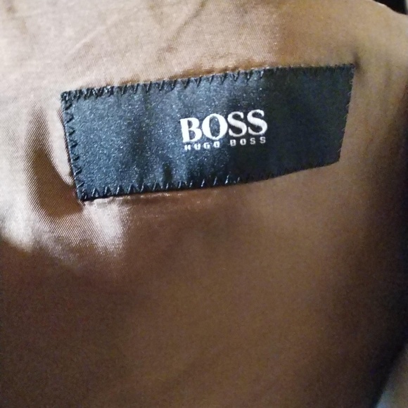 Awesome HUGO BOSS Brown Gold Pinstripe Suit sz 40R - Picture 5 of 8